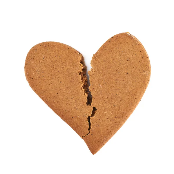 Galleta en forma de corazón roto — Foto de Stock