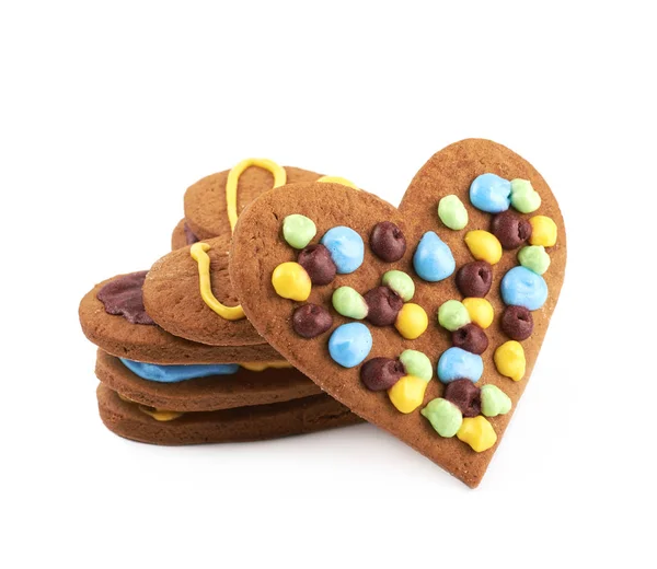 Heart shaped cookie isolated Stock Image