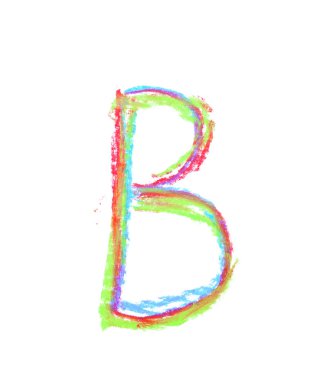 Tek elle çizilmiş mektup izole