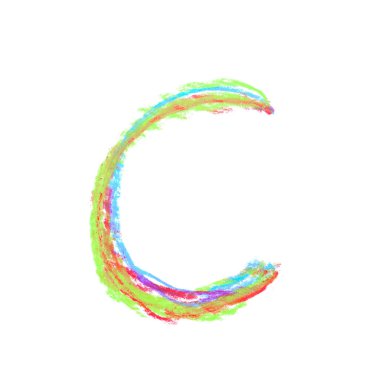 Tek elle çizilmiş mektup izole