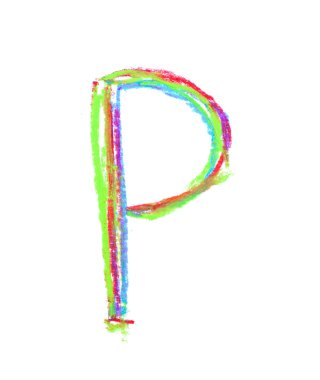 Tek elle çizilmiş mektup izole