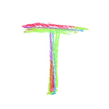 Tek elle çizilmiş mektup izole