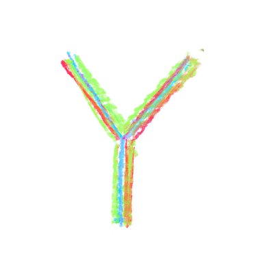 Tek elle çizilmiş mektup izole