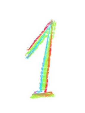 İzole el çizilmiş sayı simgesi