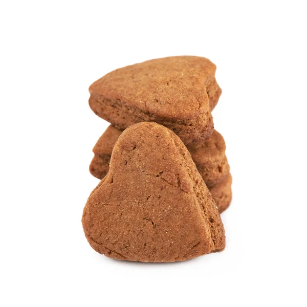 Montón de galletas corazonadas aisladas — Foto de Stock