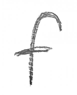 Tek elle çizilmiş mektup izole