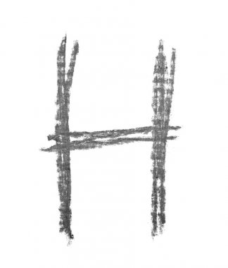 Tek elle çizilmiş mektup izole