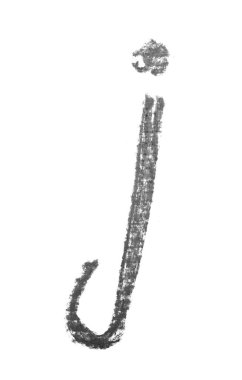 Tek elle çizilmiş mektup izole