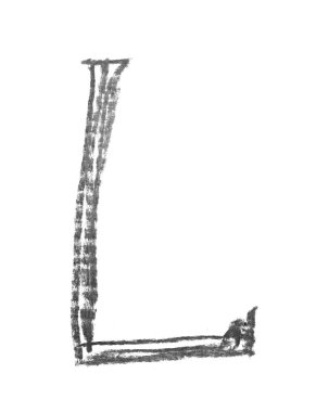 Tek elle çizilmiş mektup izole