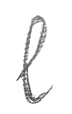 Tek elle çizilmiş mektup izole