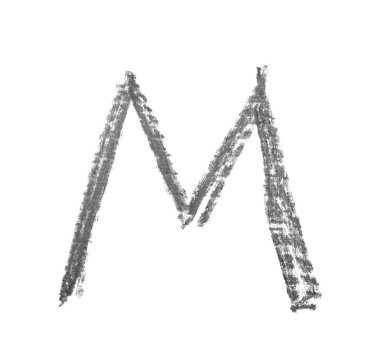 Tek elle çizilmiş mektup izole