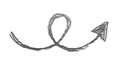 Elle çizilmiş ok sembolü izole