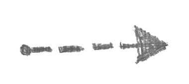 Elle çizilmiş ok sembolü izole