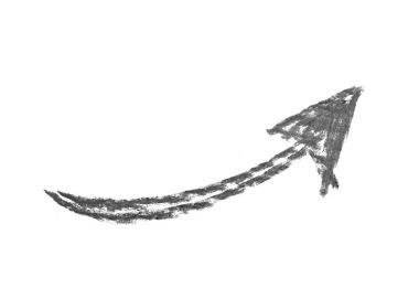 Elle çizilmiş ok sembolü izole