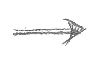 Elle çizilmiş ok sembolü izole