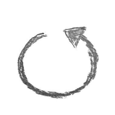 Elle çizilmiş ok sembolü izole