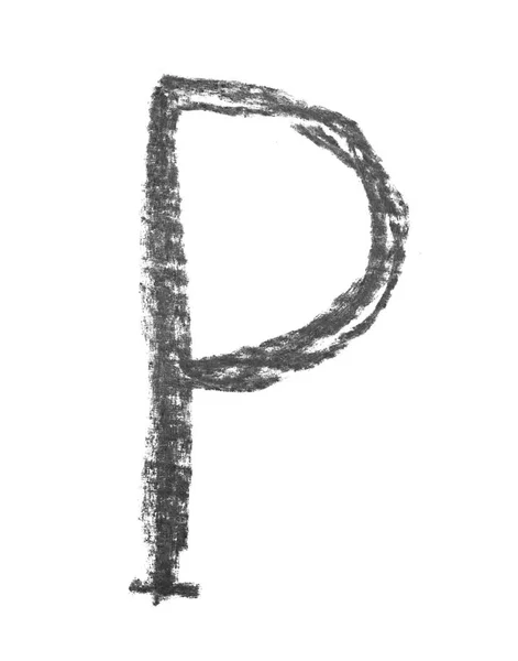 Одноручная рисованная буква — стоковое фото