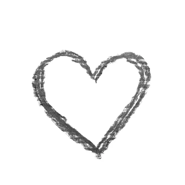 Handgezeichnete Herzform isoliert — Stockfoto