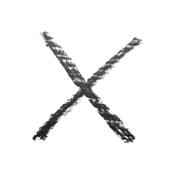 Marca X dibujada a mano aislada — Foto de Stock