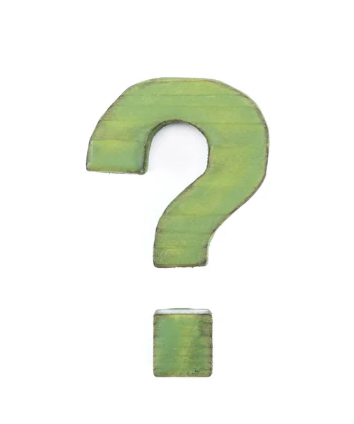 Wooden question mark isolated — Stock Photo, Image