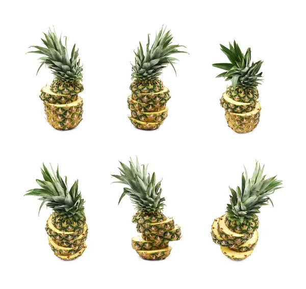 Gesneden ananas fruit geïsoleerd — Stockfoto