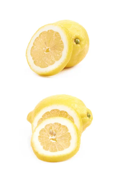 Dilimlenmiş limon meyve izole — Stok fotoğraf