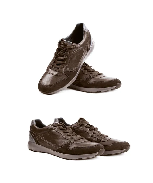 Chaussures décontractées en cuir noirisolées — Photo