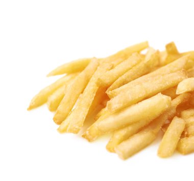 Bir patates kızartması izole yığını