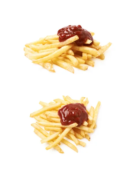 Haufen Pommes isoliert — Stockfoto