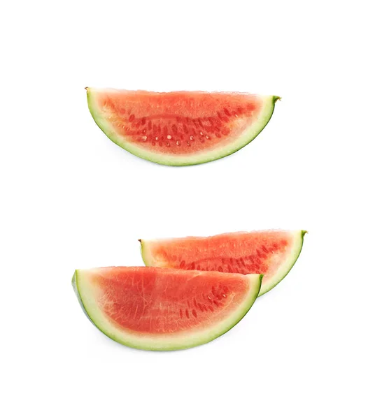 Paar Wassermelonenscheiben isoliert — Stockfoto