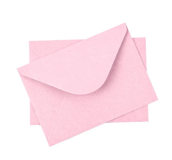 Roze papieren envelop geïsoleerd — Stockfoto