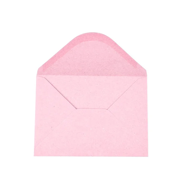 Rosa papper kuvert isolerade — Stockfoto