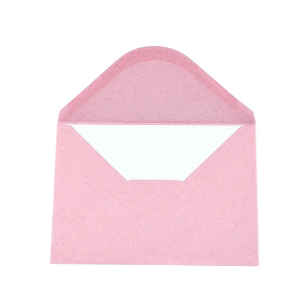 İzole pembe kağıt zarf — Stok fotoğraf