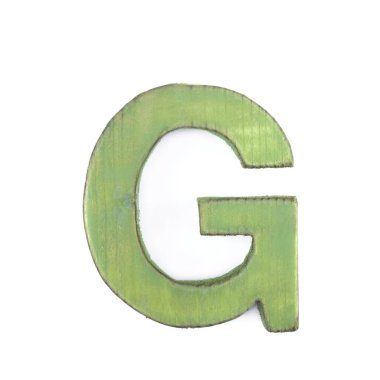 Tek Boyutlanmış ahşap harf izole