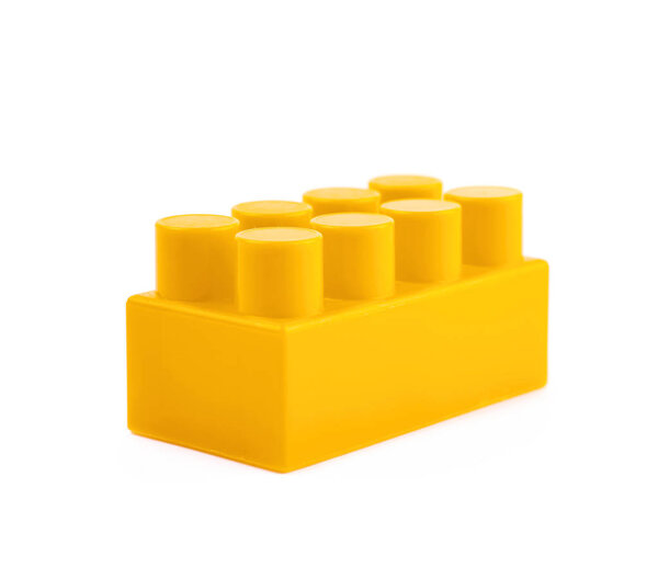 Single toy construction block isolated