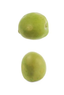 İzole tek yeşil zeytin