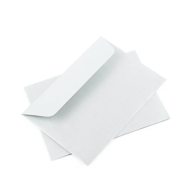 Stos papieru koperty na białym tle — Zdjęcie stockowe