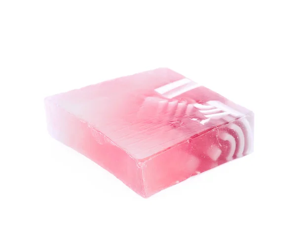 Hande gemaakt stuk zeep geïsoleerd — Stockfoto