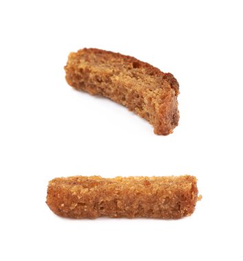 İzole tek ekmek kızarmış ekmek parçaları