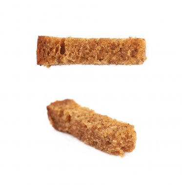 İzole tek ekmek kızarmış ekmek parçaları