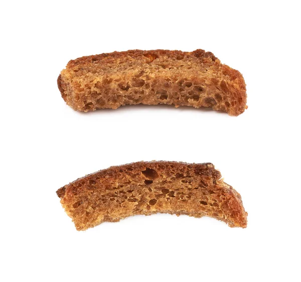 Un singur crouton de pâine izolat — Fotografie, imagine de stoc