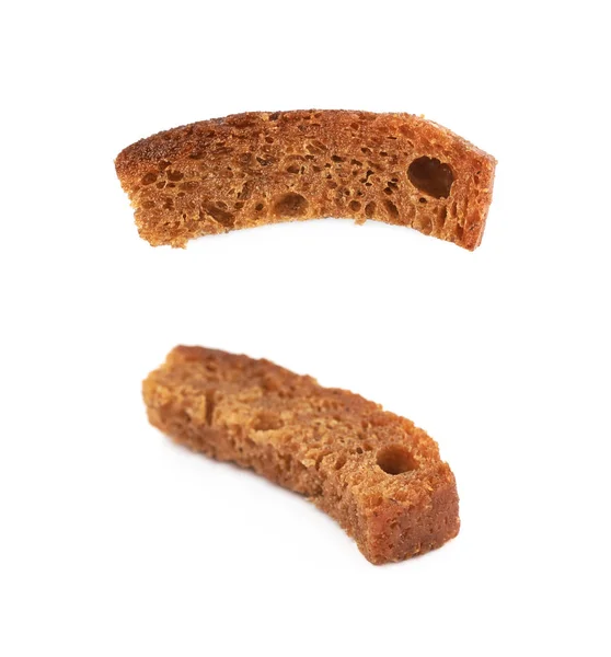 Enkele brood crouton geïsoleerd — Stockfoto