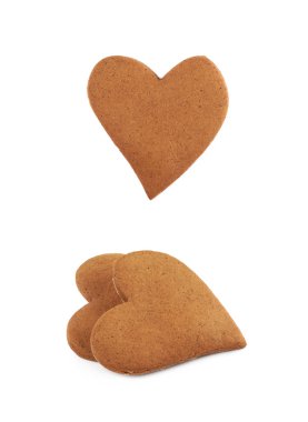 İzole kalp şeklinde kurabiye