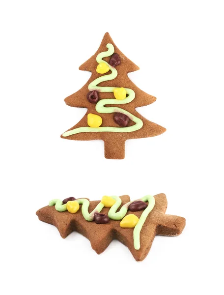 Julgran som formade cookie isolerade — Stockfoto