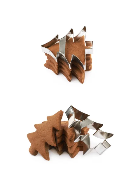 Plik cookie na białym tle w kształcie choinki — Zdjęcie stockowe