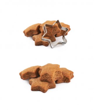 Taze pişmiş zencefilli kurabiye izole