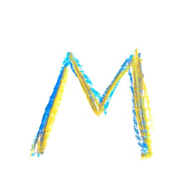 Tek elle çizilmiş mektup izole