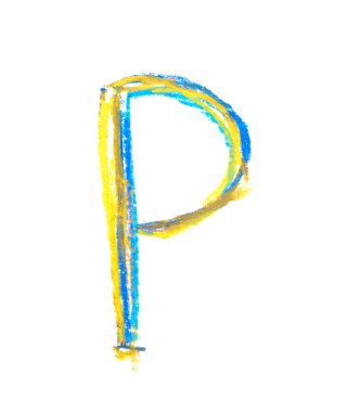 Tek elle çizilmiş mektup izole