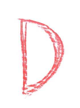 Tek elle çizilmiş mektup izole