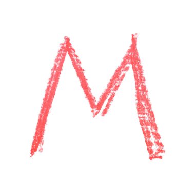 Tek elle çizilmiş mektup izole